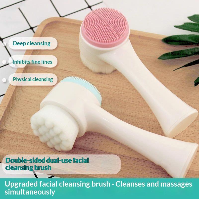 3D Double Silicone Facial Clea - Silicone Face Scrubber Electric ulasan dan harga