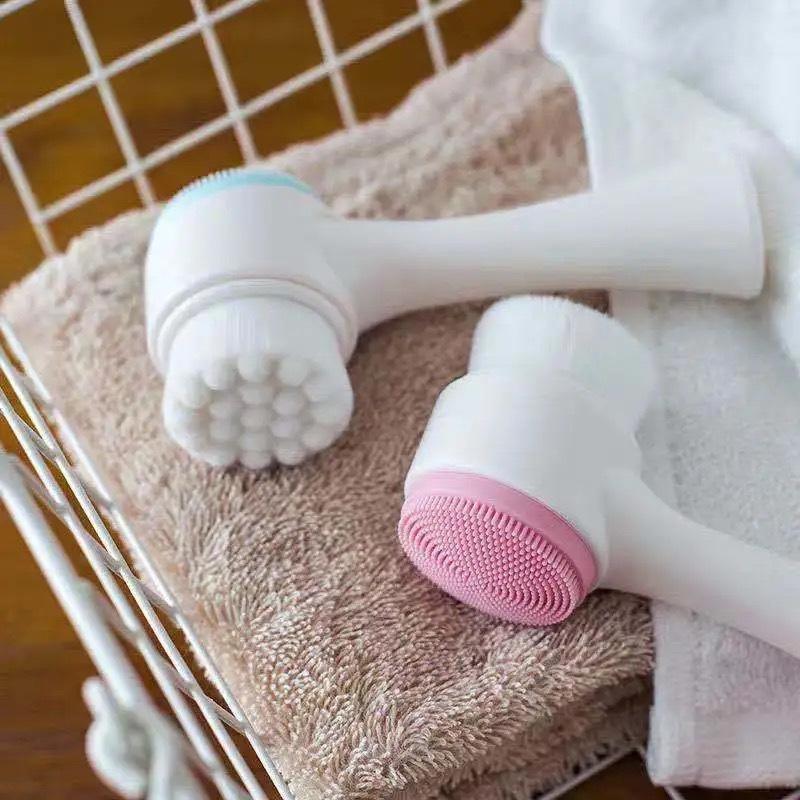 3D Double Silicone Facial Clea - Silicone Face Scrubber Electric ulasan dan harga