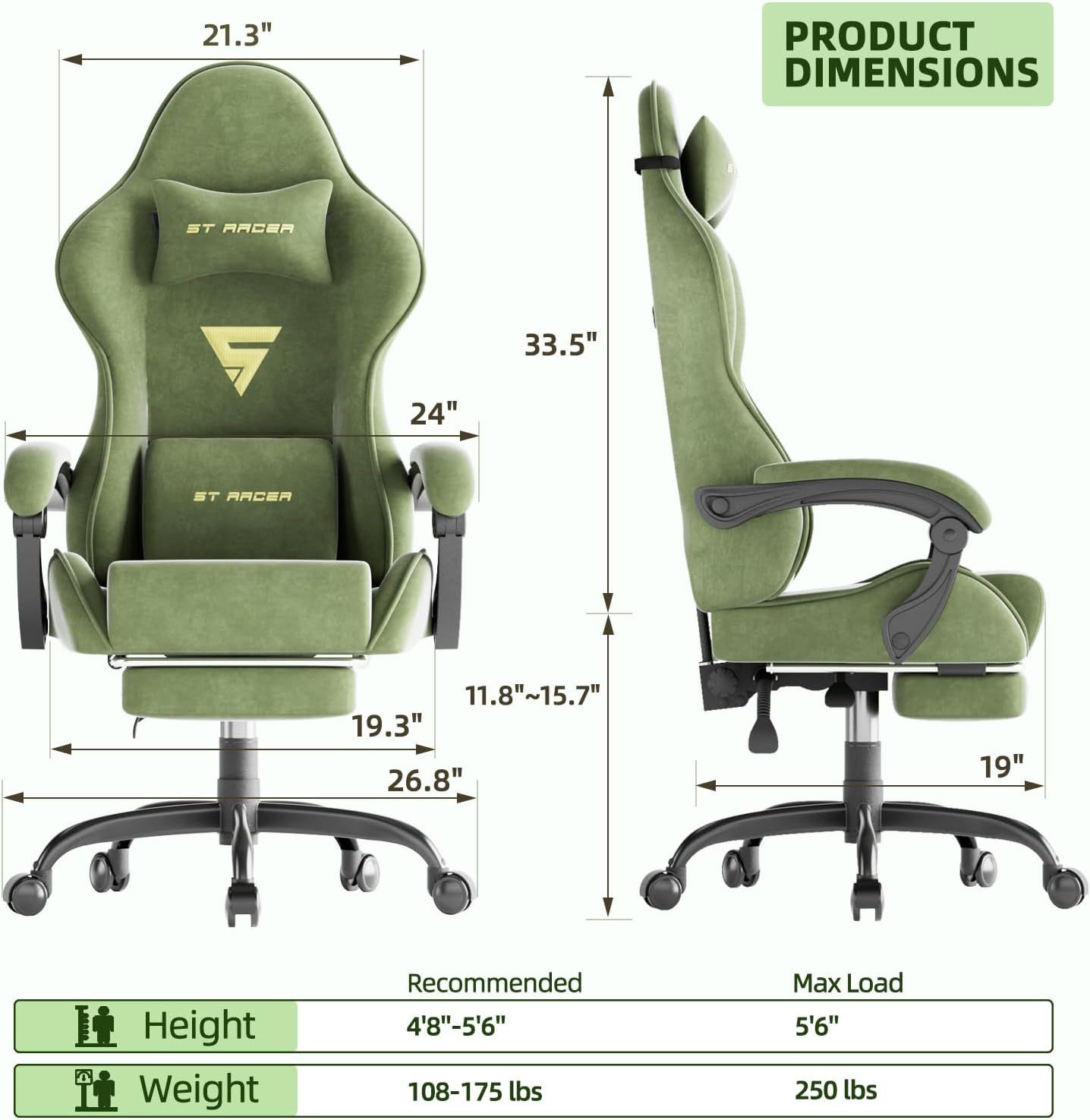 Gaming Chair Racing for Adult, - Massage ulasan dan harga