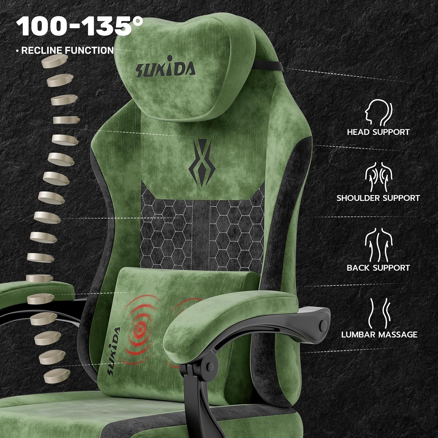 Fabric Video Gaming Chair, Erg - Massage ulasan dan harga