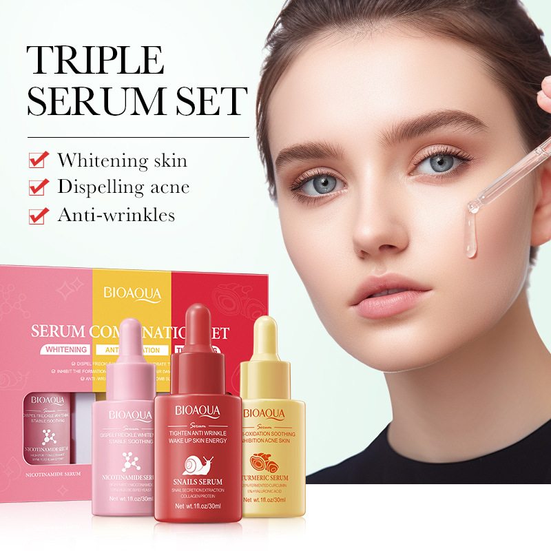 3pcs/set BIOAQUA Vitamin C Ret - Hyaluronic Acid Facial Serum ulasan dan harga
