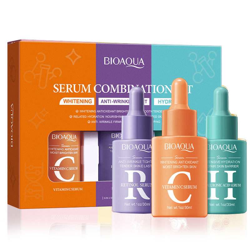 3pcs/set BIOAQUA Vitamin C Ret - Hyaluronic Acid Facial Serum ulasan dan harga