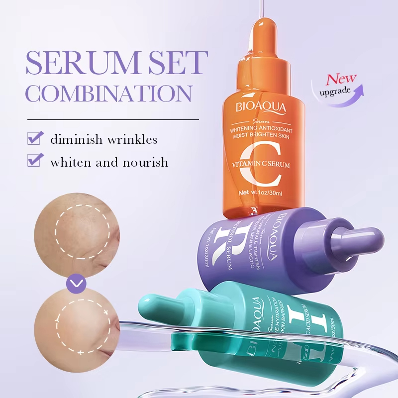 3pcs/set BIOAQUA Vitamin C Ret - Hyaluronic Acid Facial Serum ulasan dan harga
