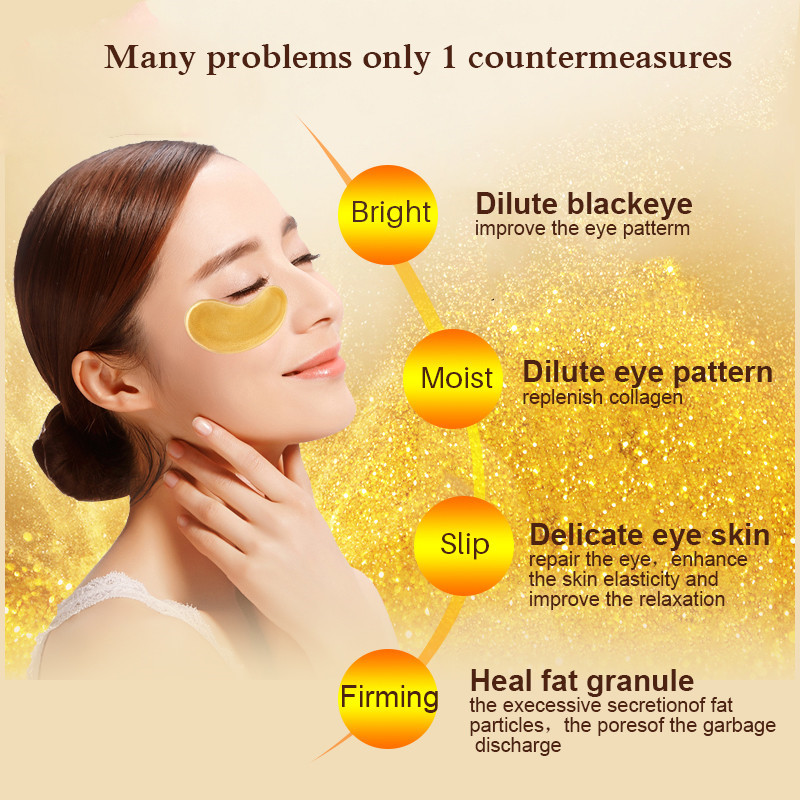10/20pcs Golden Crystal Collag - Collagen Under Eye Patches ulasan dan harga