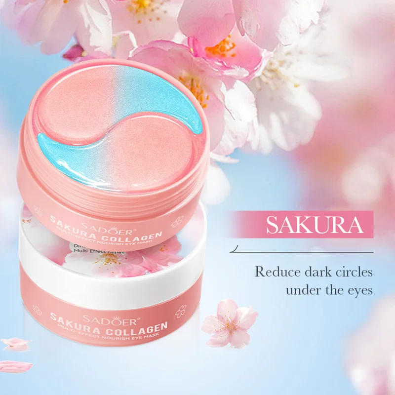 60pcs Sakura Collagen Eye Mask - Collagen Under Eye Patches ulasan dan harga
