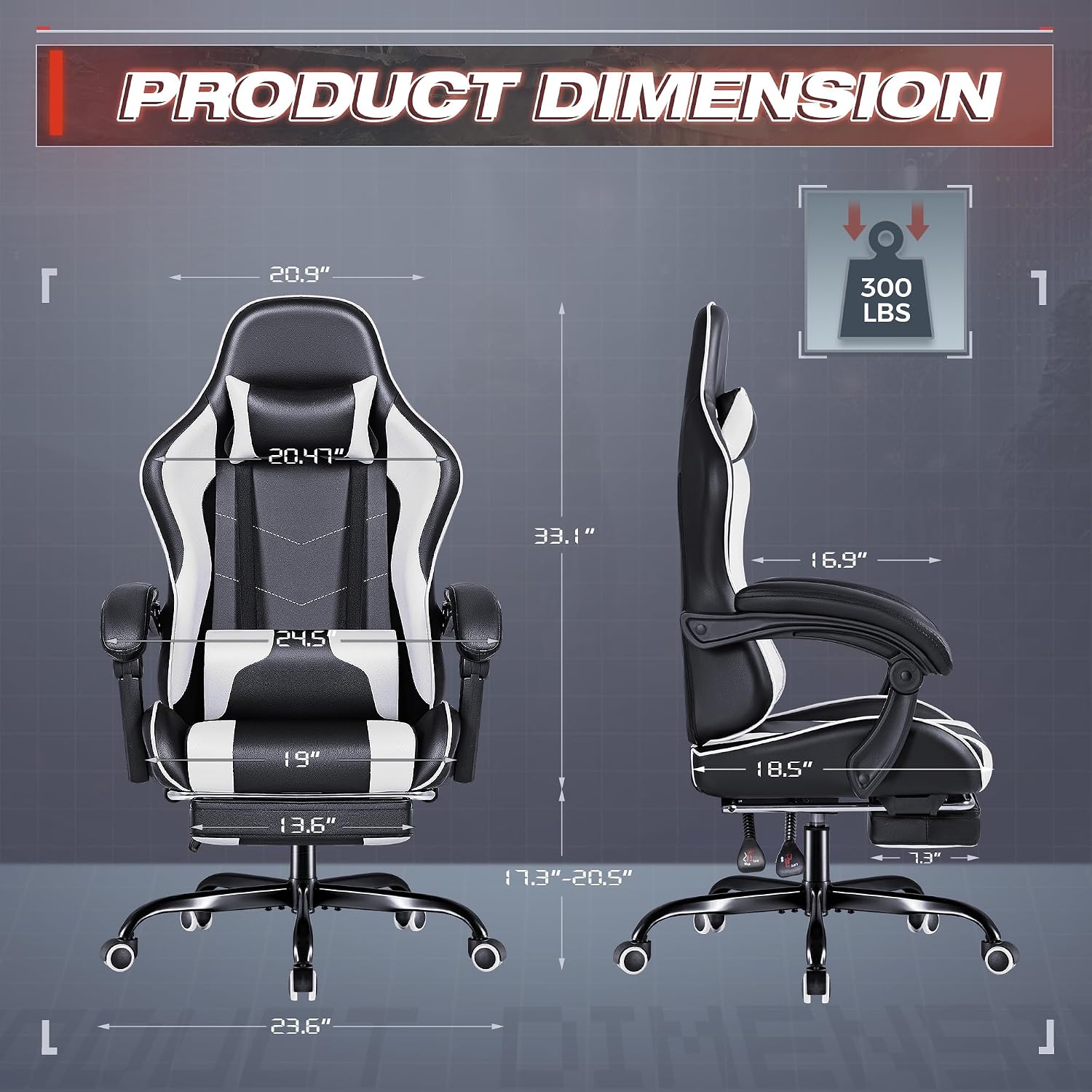 Furmax Gaming Chair, Video Gam - Massage ulasan dan harga