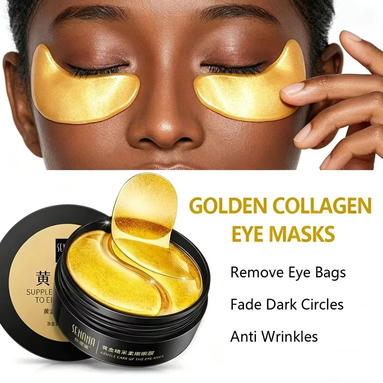 60pcs Golden Moisturizing Eye  - Collagen Under Eye Patches ulasan dan harga