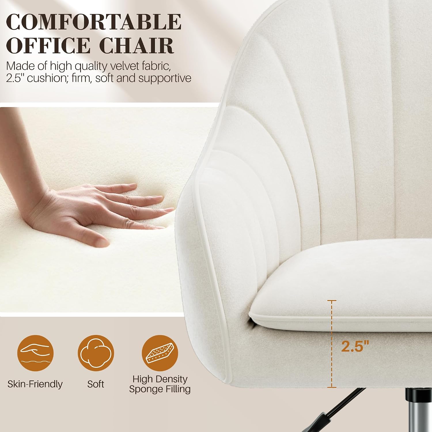 Vanity Chair with Wheels, Comf - Makeup ulasan dan harga